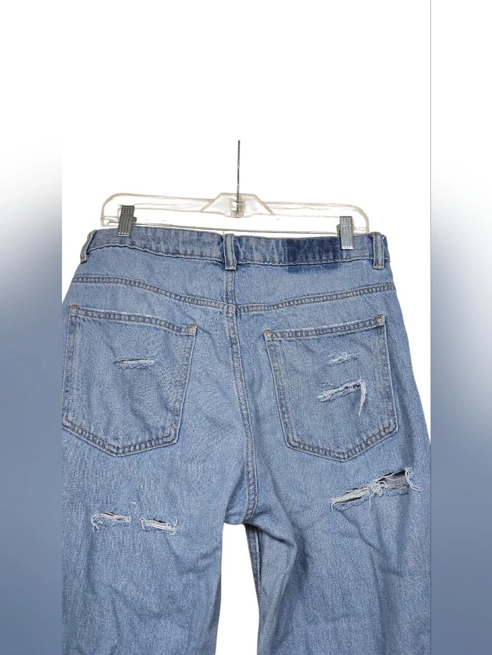 Zara Denim Distressed Ripped Jeans Blue 10